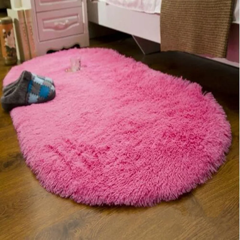 Теплый и сладкий украшения спальни мягкий Овальный Коврик Гостиная; зал КОВРИКИ для прихожей противоскользящие ковры Романтика мягкий коврик