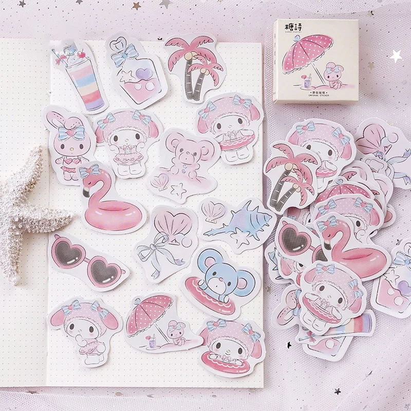 45 шт./кор. милые стикеры отдых на море Kawaii Скрапбукинг Стикеры канцелярские