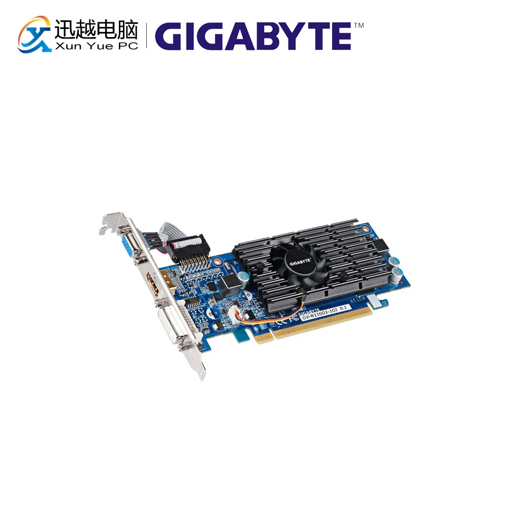 

Gigabyte GV-N210D3-1GI Graphics Cards 64 Bit G 210 1G GDDR3 HDMI DVI VGA For Nvidia Geforce G210 Original Used Video Card