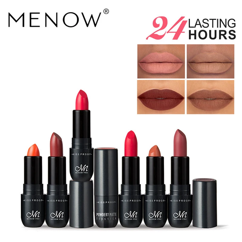 

Menow 14 Colors Matte Lipstick Sexy Red Velvet Lip Stick Lip Paint Batom Moisturizer Long Lasting Pigment Lip Balm Cosmetic