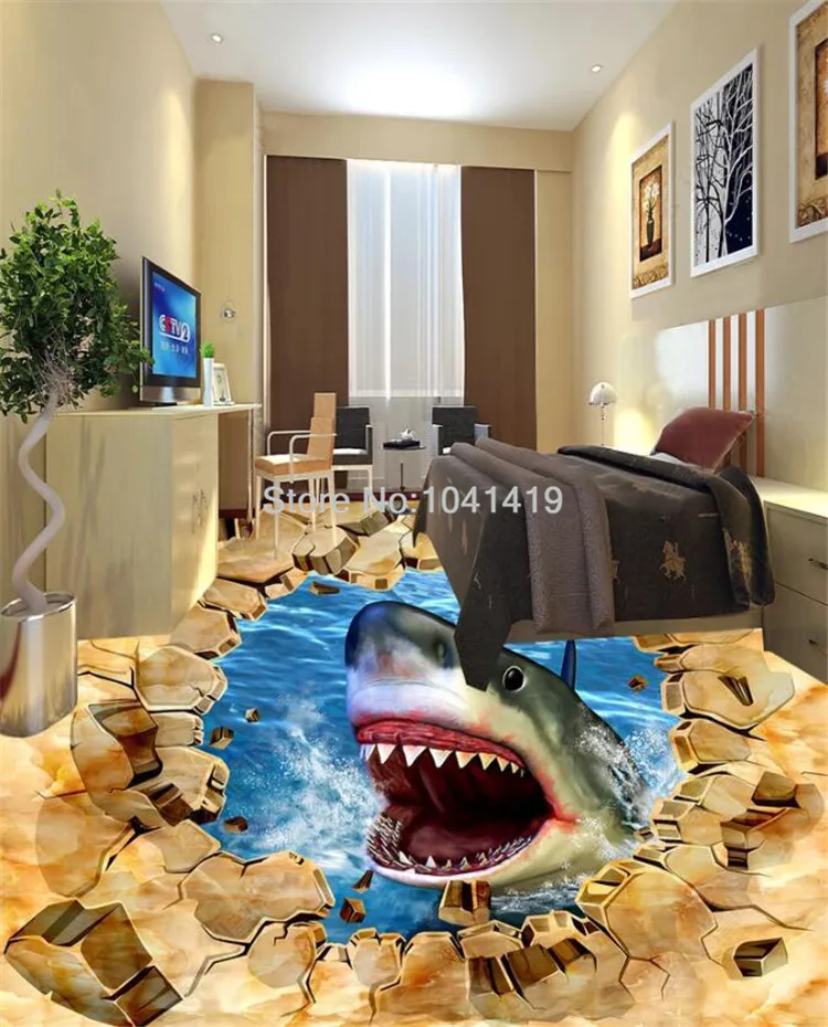 adesivo autoadesivo de pvc estéreo de tubarão