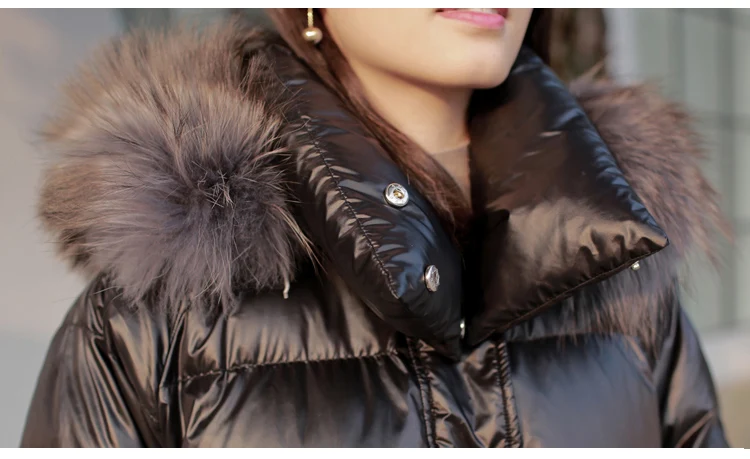 AYUNSUE женский пуховик, зимнее теплое пальто для женщин, воротник из меха енота, корейский утиный пух, пышная куртка, Chaquetas Mujer