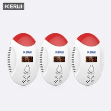 KERUI, 3 шт., стабильный светодиодный, цифровой дисплей, голосовой стробоскоп, детекторы угарного газа, Домашняя безопасность, CO, газ, углеродный датчик сигнализации, детектор