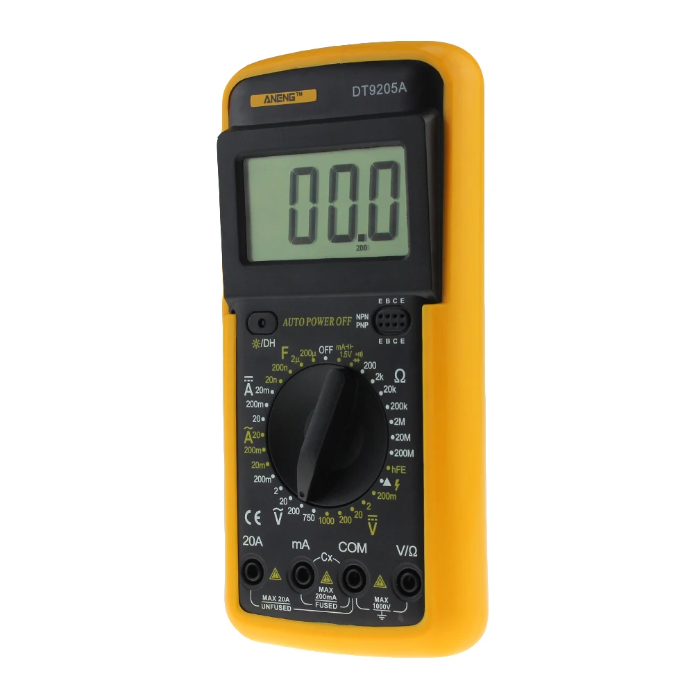 Aneng DT9205A цифровой мультиметр AC/DC Напряжение Ток Сопротивление Емкость Вольтметр