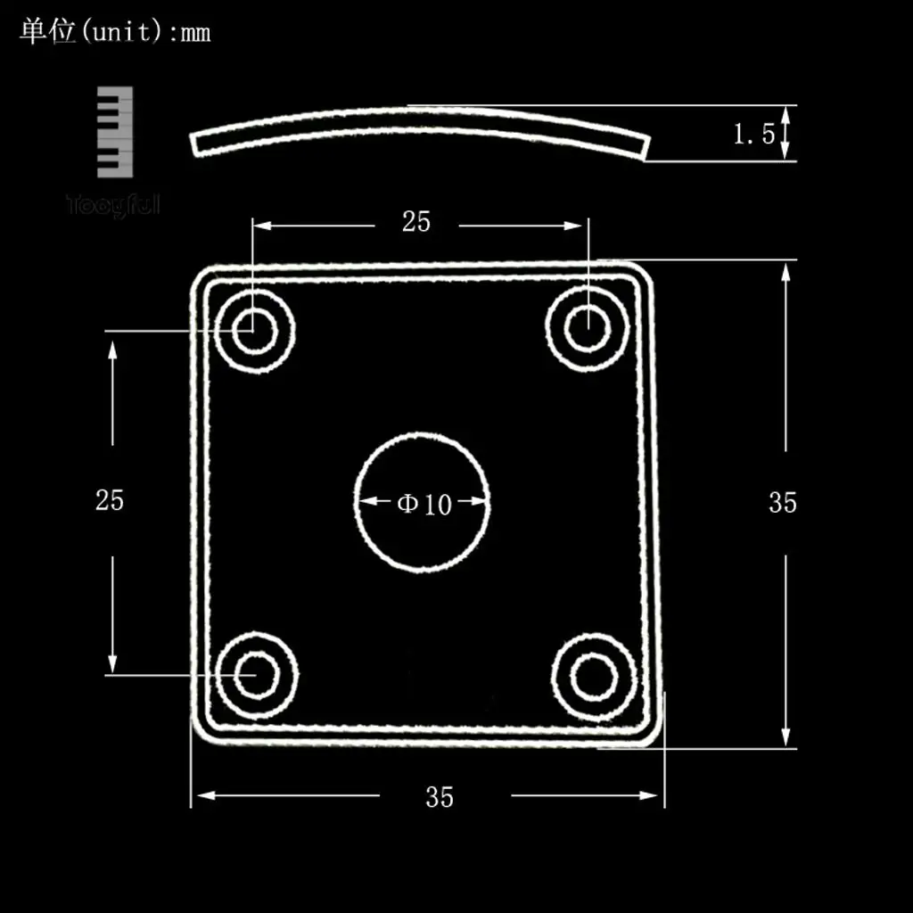 Tooyful 2pcs Metal Curved Bottom Jack Plate Square Jackplate for LP Electric Guitar Parts