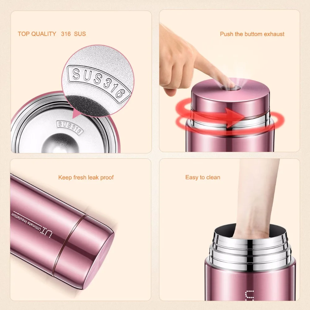 US $31.20 Boaoni 1000ml Food Thermal Jar Vacuum Insulated Soup Thermos Containers 188 Stainless Steel Lunch Box With Folding Spoon
