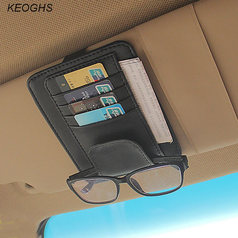 New car eyeglasses holder sunglasses case box multifunctional auto sun