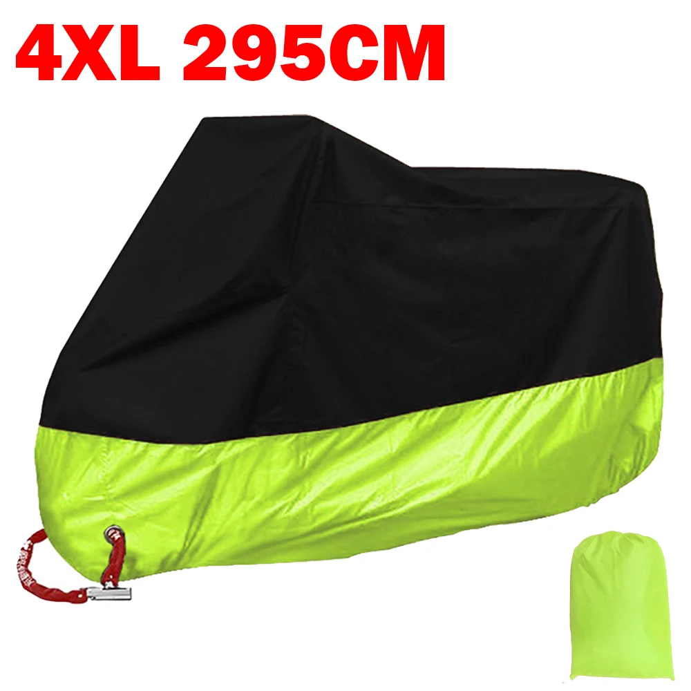 XXXXL Black/Green Motorcycle Cover for Harley Ultra Tour Electra Glide
