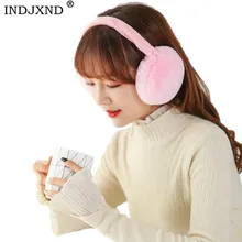 INDJXND зимние наушники для взрослых теплые женские хлопковые гетры для ушей рождественские подарки меховые наушники для женщин Имитация кролика меховое оголовье