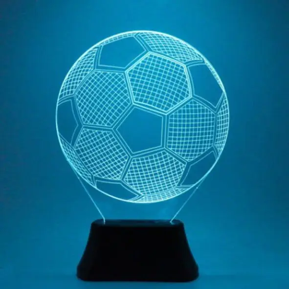 Книжный шкаф 3D лампа bulbing Футбол футбол ночь 7 Multi Цвет изменения привели стол