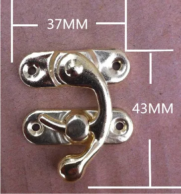Разблокировка 50 шт. шкатулка для ювелирных украшений серебро защелка запор с щеколдой 37x43 мм с винтами