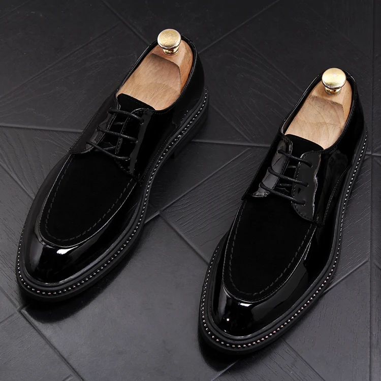 В британском стиле; модные дизайнерские мужские бизнес офисное, официальное платье черная обувь из натуральной кожи на платформе в джентльменском стиле; удобная спортивная обувь