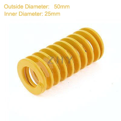 

TF 50mm OD 25mm ID 300mm 350mm 400mm 450mm 500mm Long Yellow Light Load 65Mn Metal Spiral Stamping Compression Mould Die Spring