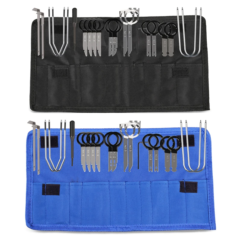 

Urbanroad Hot Sell 20pc Car Sound Dismantling Device Set Auto Repair Tools Key Kit Set Auto Radio Removal Tool Set Blue Black