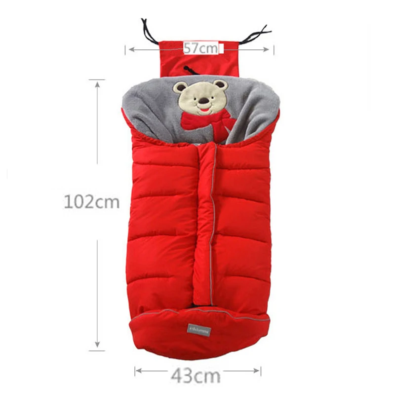 Winter Sleeping Bag Baby Sleeping Bags For Stroller With Footmuff Infant Cartoon Bear Sleeping Bag Kids Cotton Baby Sleepsacks