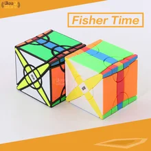 MoYu Yileng Fisher Time Wheel Cube, волшебный куб, головоломка, игрушка для соревнований, черный, без наклеек, необычная форма, твист, куб