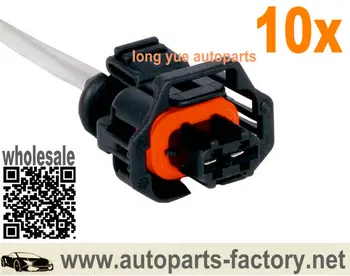 

long yue 10pcs Connector Pigtail Fits Air Charge Temperature Sensor/Alternator/Engine Coolant Temperature Sensor 6"