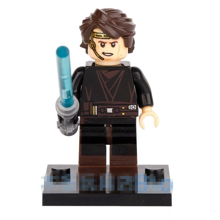 Koop Enkele Verkoop STER OORLOG Anakin Skywalker met Blauw Lightsaber Rogue Een Eerste Orde Monteren Minifig diy Bouwstenen Kinderen Speelgoed