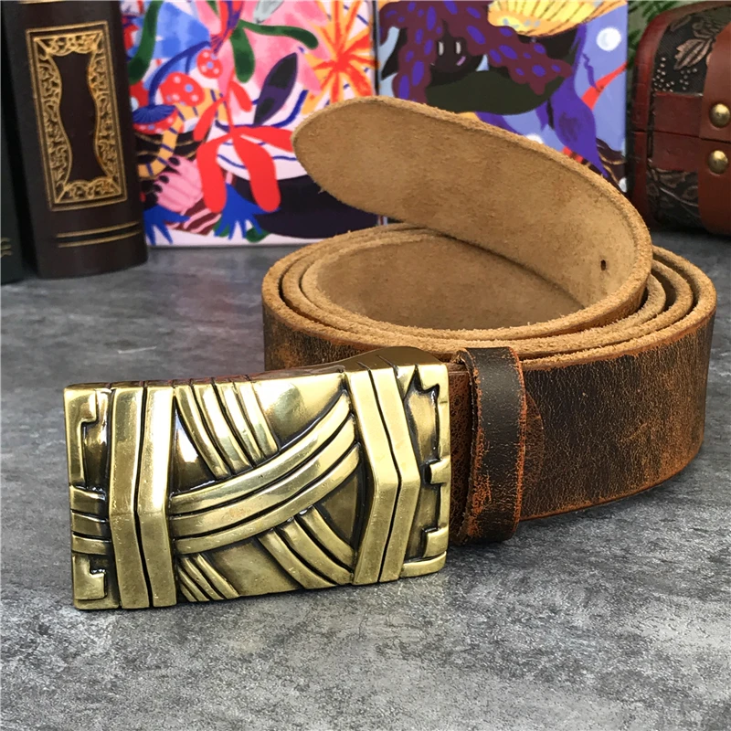 Золотой ремешок с пряжкой Роскошный кожаный ремень для мужчин Ceinture Homme мужской ремень из натуральной кожи ковбойские джинсы мужской ремень широкий MBT0038
