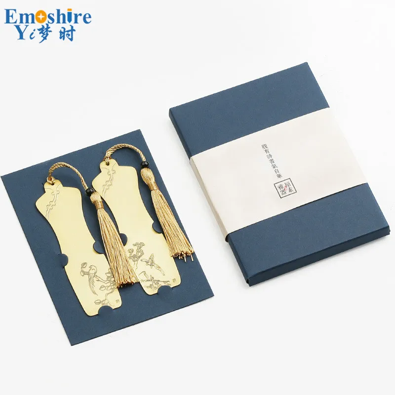 kowaku 2pcs Multifunctional Retro Brass Bookmarks Golden Letter Number