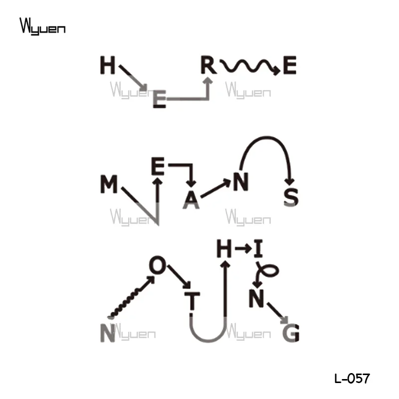 

Wyuen Original Graffiti Temporary Tattoo Stickers Creative Words Fake Tattoo for Kids on Body Art Text Tatoo for Woman L-057