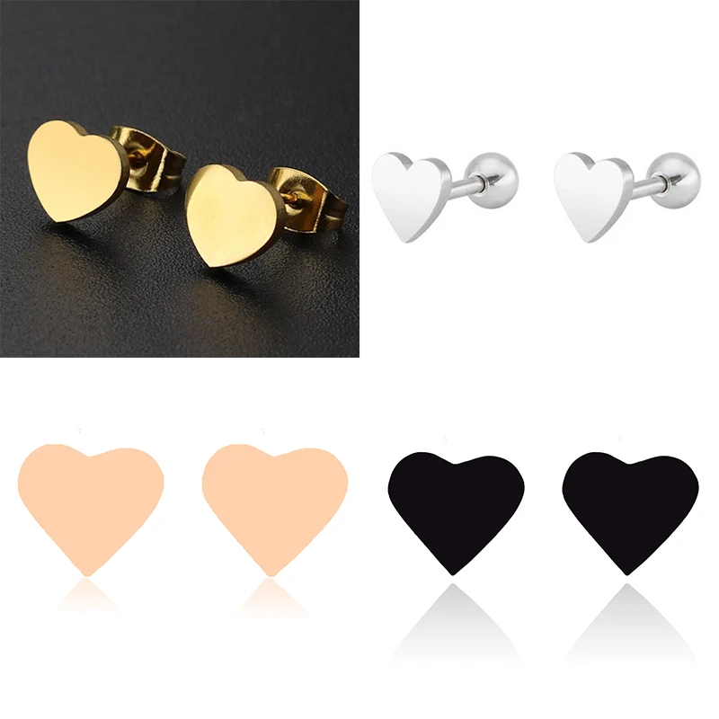 Yiustar New Arrival Romantic Earings for Girls Kids 304 Stainless Steel Stud Earrings Cute Tiny Love Earrings Jewelry Kids Gifts