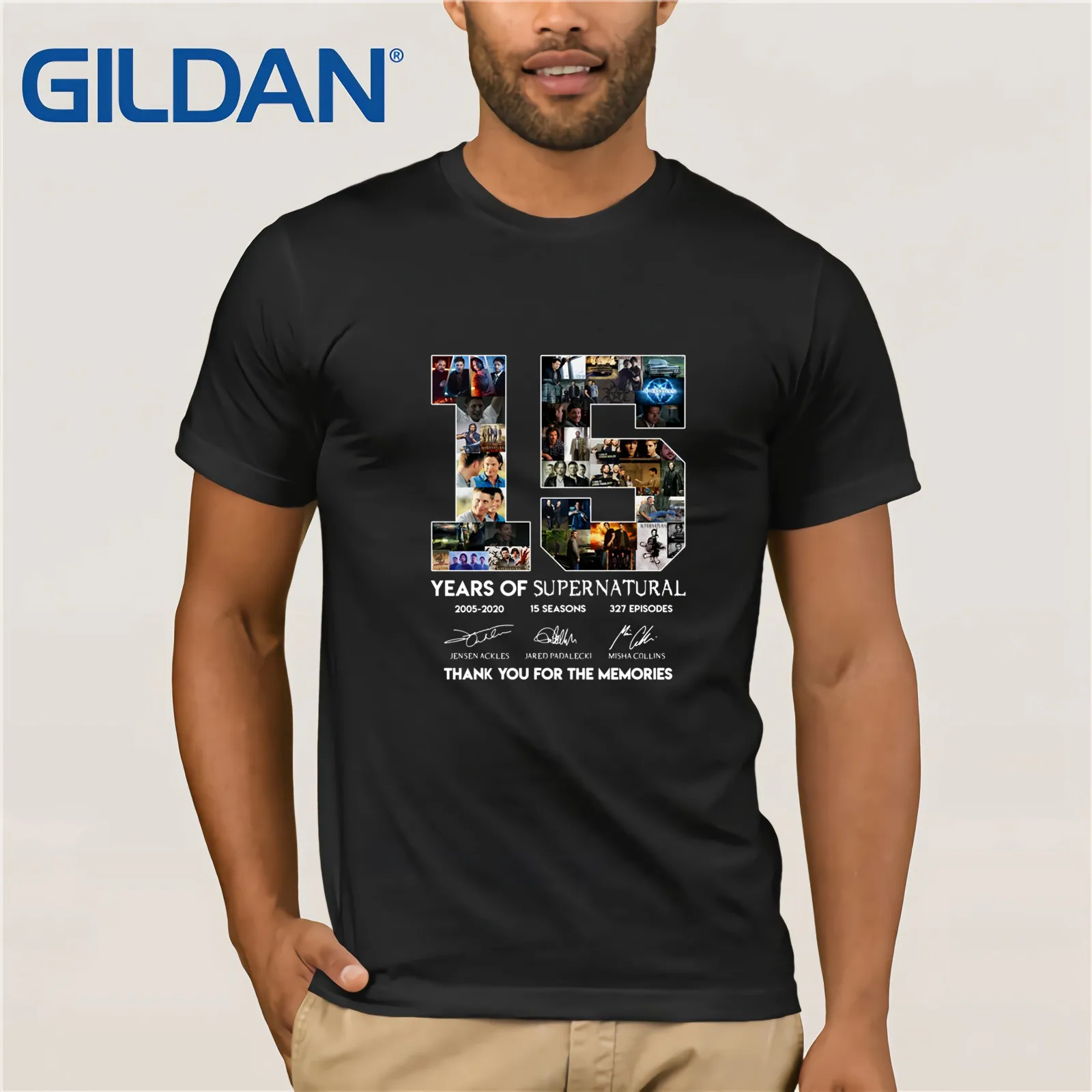 

15 Years Of Supernatural T-Shirt 2019 Summer Men's Short Sleeve T-Shirt
