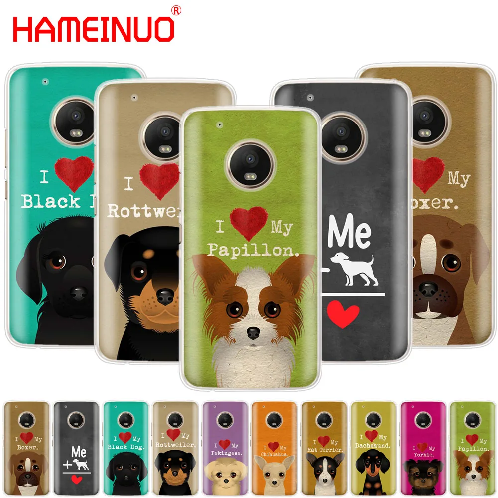 I Love My собака Йоркширский терьер Papillon боксер чехол для Motorola Moto X4 C G6 G5 G5S G4 Z2 Z3 PLAY