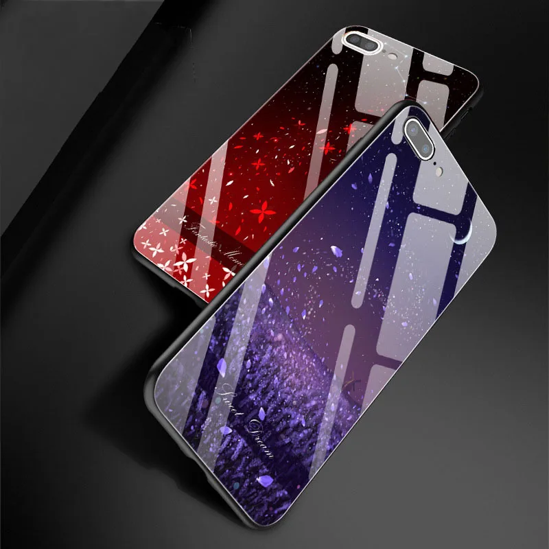 

PC Case Cover For IPHONE 7 toughened glass mobile phone shell For IPHONE7PLUS full package anti-fall protective sleeve