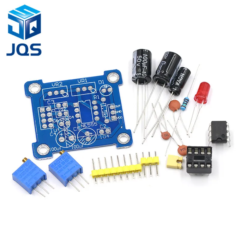 

NE555 Pulse Generator Pulse Starter Duty Cycle and Frequency Adjustable Module DIY Kit Oscillator Square Wave Signal Generator