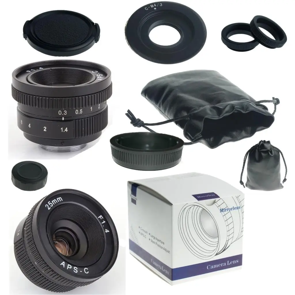 

25mm F1.4-16 APS-C CCTV TV Movie c mount Lens for M4/3 M43 EP5 EP3 EPL3 EPL5 EM10 GF2 G6 G5 GH2 GF5 GX1 GF7K mirrorless camera
