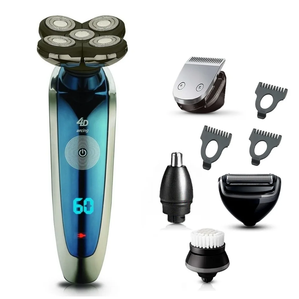 Buy LED display 5 blade shaver rechargeable electric