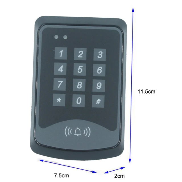 125Khz RFID Keypad Access Control System Device Machine RFID Card Reader Door Lock System 1000 user Keyfobs Cover 1000 users 3