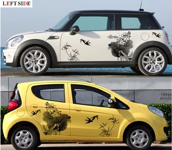 

LEFT SIDE Car Stickers Chinese Ink Painting DIY Cartoon Decoration Vinyl Car Door Waterproof Cover Camouflage Protective Film