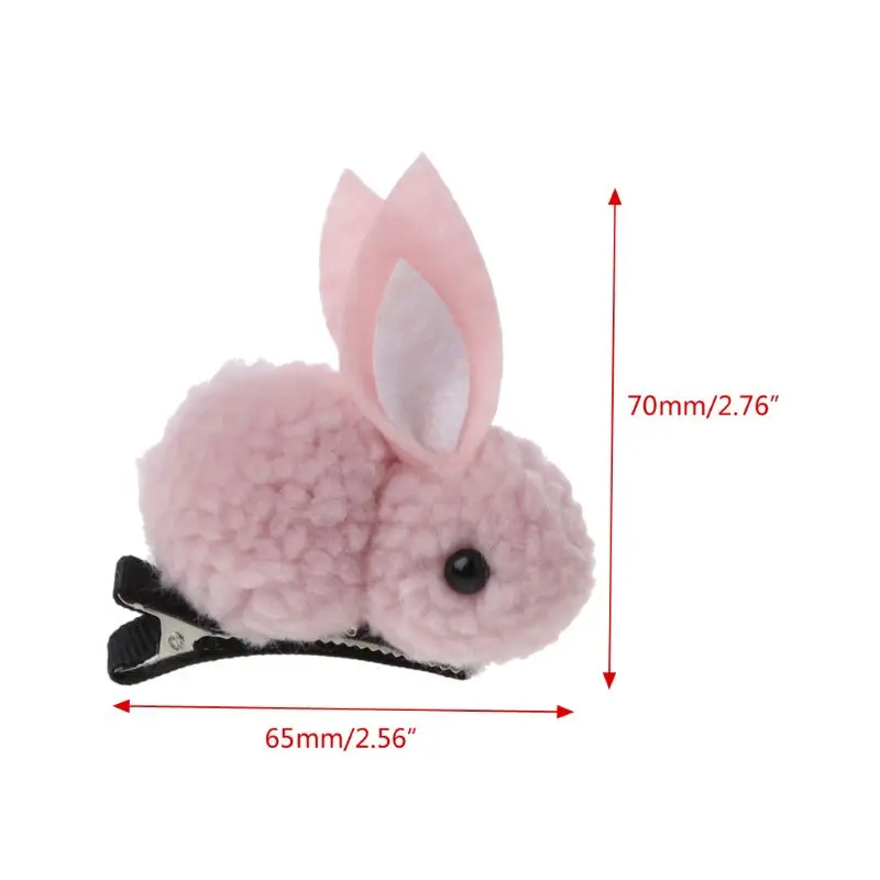 1 pc Cute Rabbit Style Hair Clips Felt Three Dimensional Plush For Children Girls Hair