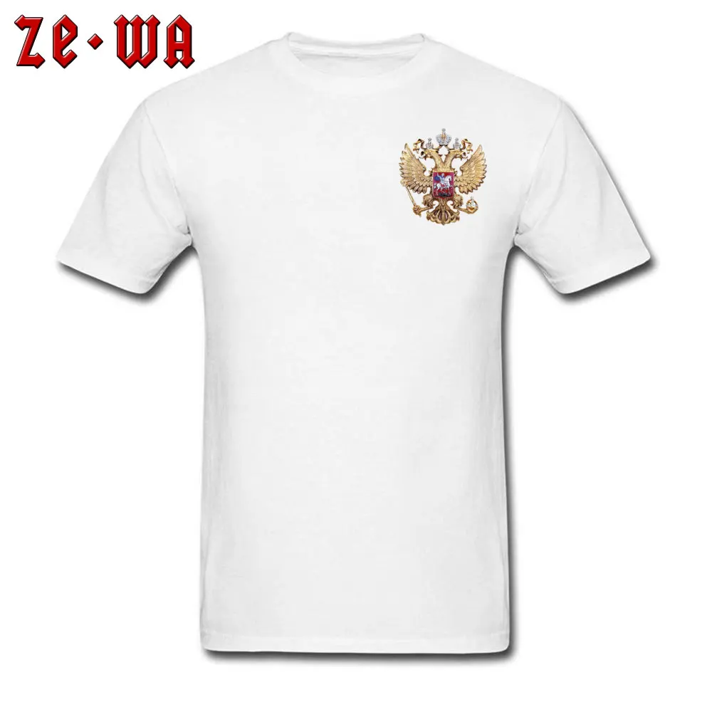 Мужская футболка в стиле панк, классическая красная футболка, хлопок, футболка, русский герб, 3D принт, крутая одежда, Топы И Футболки с круглым вырезом - Цвет: Chest Print White