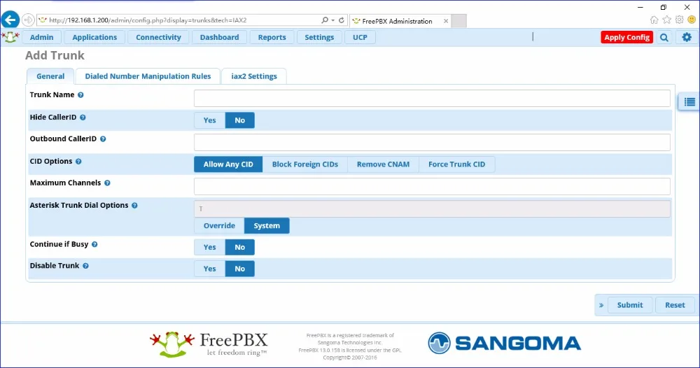 IP PBX 4 порты FXO 1U стоечное крепление VoIP на основе FreePBX офисная АТС телефонный