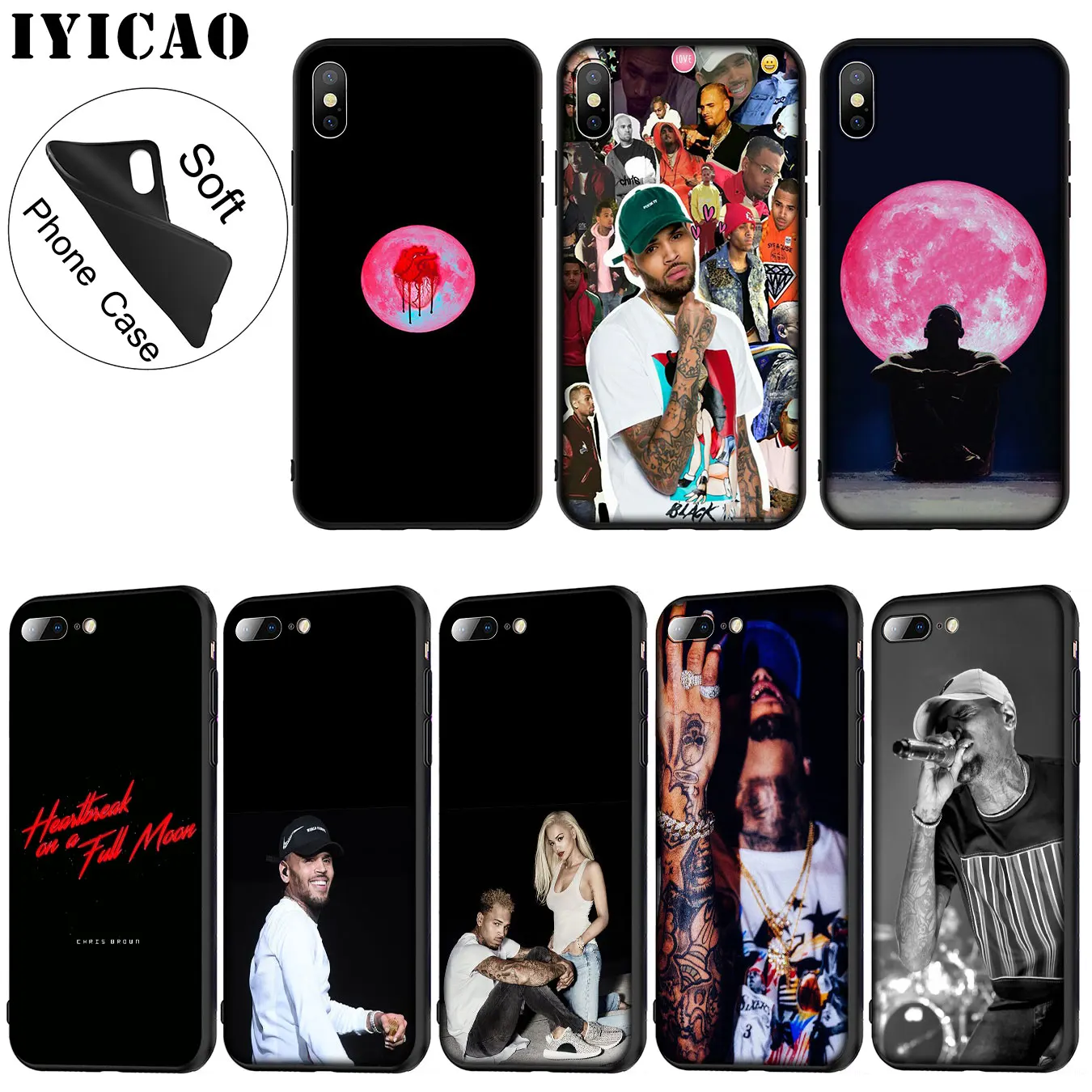 IYICAO Chris коричневый мягкий силиконовый чехол для телефона iPhone XR X XS 11 Pro Max 6 6S 7 8 Plus 5 5S