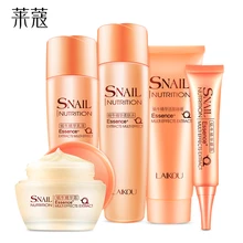 LAIKOU 5pcs Snail Skin Face Set Cleanser+Toner+Emulsion+eye Cream+face Cream Brand Cosmetics Repair Nutritious Facail Care Set