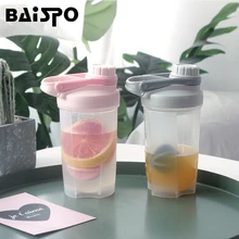 BAISPO 500 мл/700 мл шейкер бутылки фитнес смешивание сывороточного протеина порошок чайник Портативный Спорт на открытом воздухе герметичная печать бутылка для воды