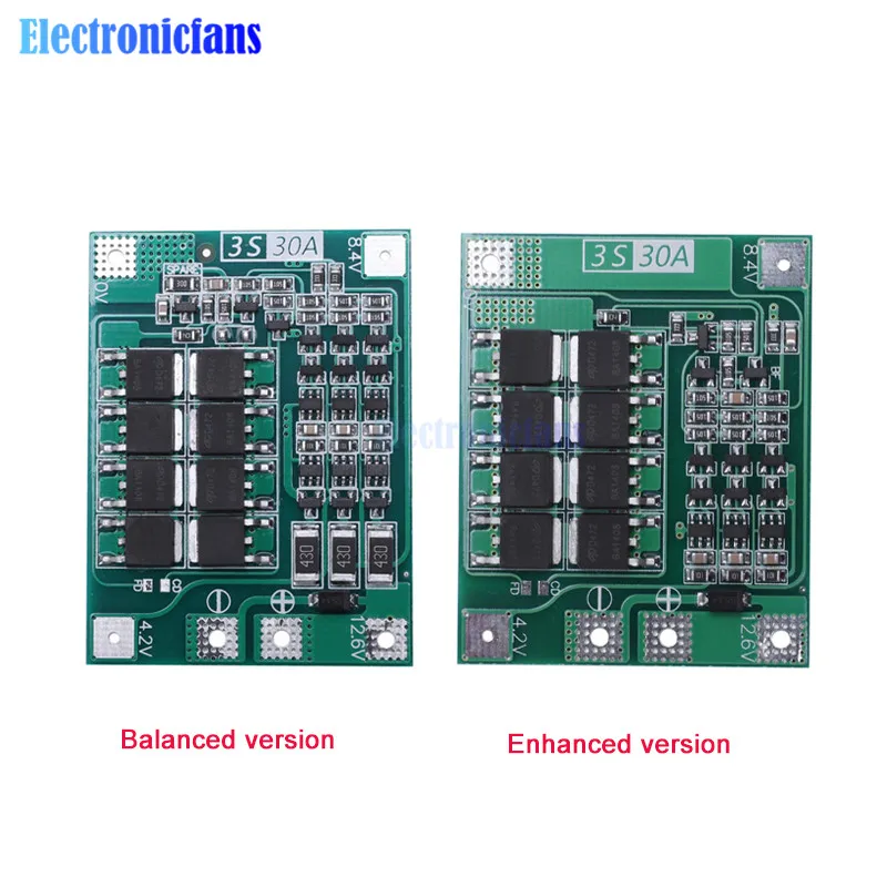 

BMS 3S 30A Battery Charger Board Balance 18650 Lithium Battery Protection Board Equalization 12.6V-13.6V Electronic DIY Kit