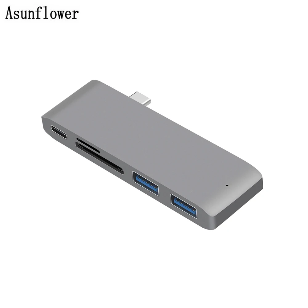 

USB C HUB With SD/Micro SD Card Type-C Multi Splitter HUB USB-C Adapter Charging OTG + USB 3.0 ports Power Port For MacBook Pro