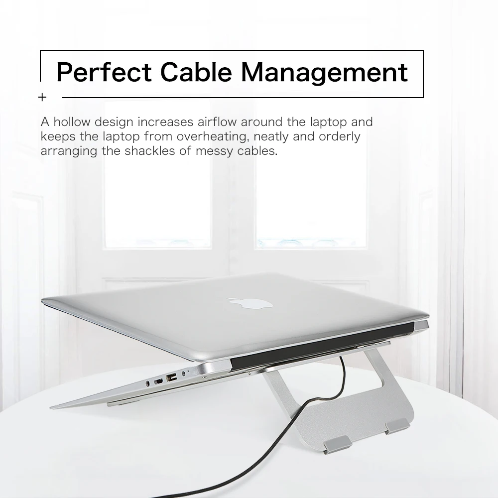  Ergonomic Design Aluminum Alloy Laptop Stand Desk Dock Holder Bracket Cooler Cooling Pad Foldable f