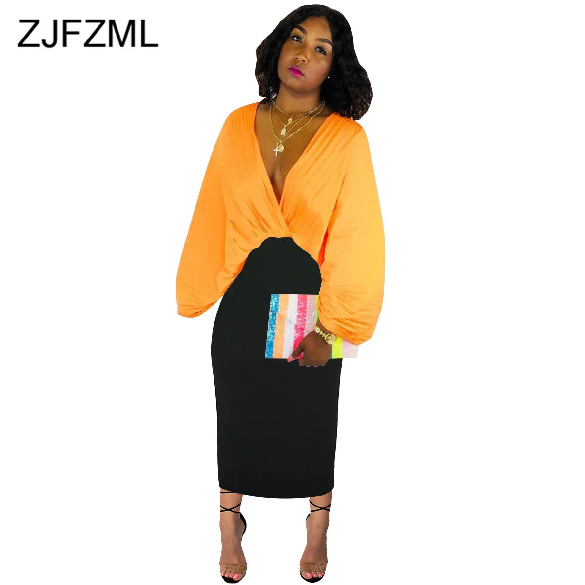 

Neon Green Pleated Chiffon Bandage Dress Women Cloak Sleeve Open Back Club Party Dress Casual V Neck High Waist Plus Size Dress
