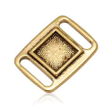 

24.5x18mm Square Metal Slider Frame Spacer Links, 20pcs Double-hole Brass Slider Buckle Accessories