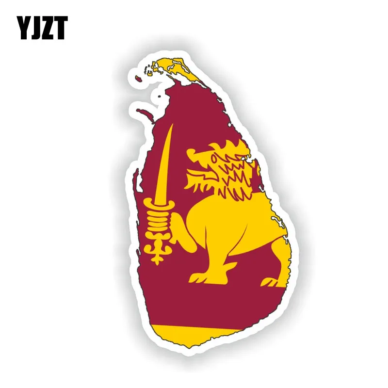 

YJZT 8.3CM*14.8CM Personality Sri Lanka Map Flag Car Sticker Decal Reflective Accessories 6-1527