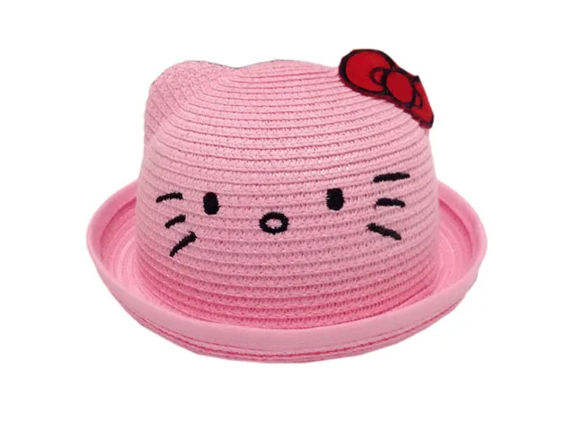 Hello Kitty Girls Straw Bucket Hat Kids 
