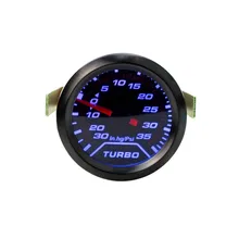 2 «52 мм Turbo Boost Gauge 30-35 PSI Дым Циферблат Синий Светодиод Интерьера Тире/Черный лицо/Автоматический Измерительный Прибор/Car Meter/тахометр YC100179
