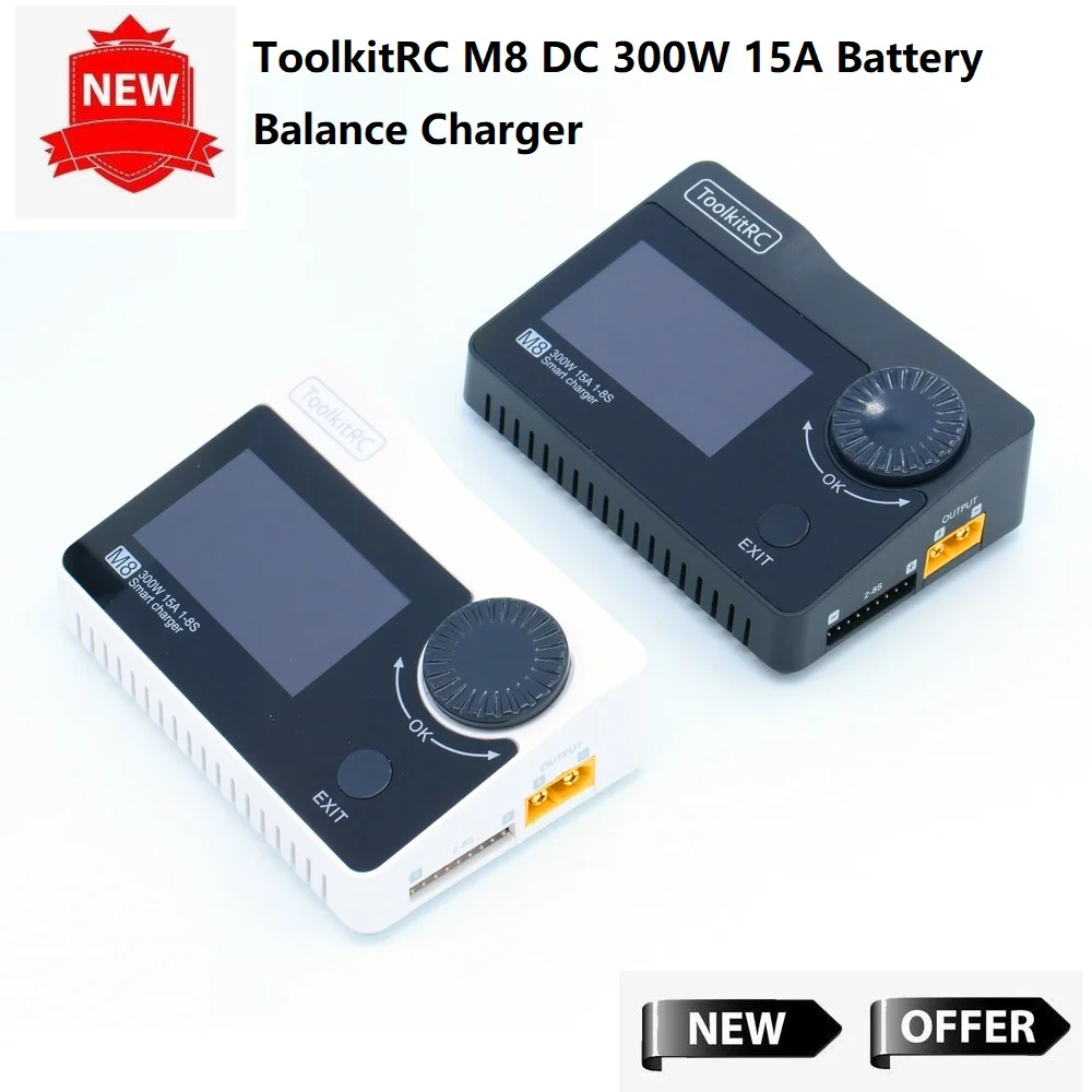 ToolkitRC M8 DC 300W 15A Battery Balance Charger Discharger for 2 8S Lipo Battery for font