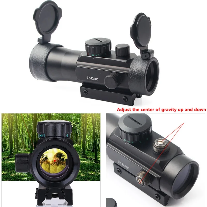 

3X42RD Green Red Rail Riflescope for Sight Dot Mount Picatinny 10mm Scope Optics Fit Hunting 20mm Rifle Tactical Scopes